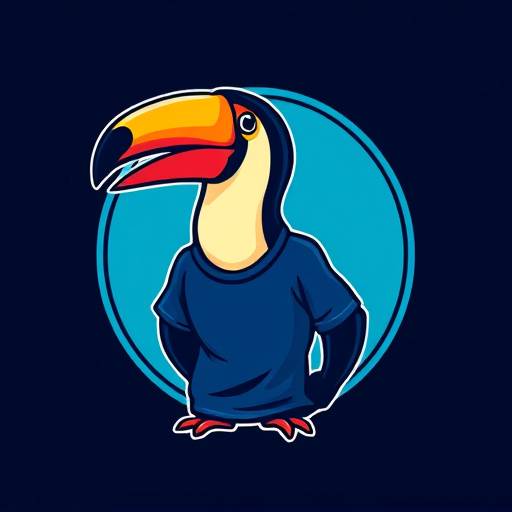 Logotipo da Estilo Brasileiro Camisetas - um tucano estilizado vestindo uma camiseta