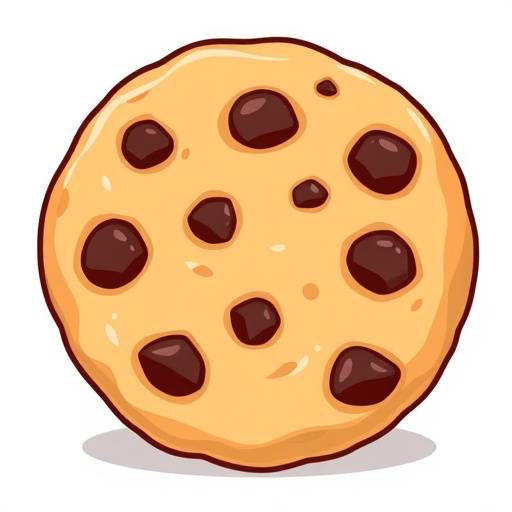 Ícone representando cookies de navegador, um biscoito com gotas de chocolate
